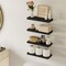 Floating Shelves for Wall, Wall Mounted Rustic Wood Shelves for Bathroom, Living Room, Bedroom and Kitchen, Wall Shelves for Storage,Books,Room Decor (Black, Set of 4, 15.8 Inch)